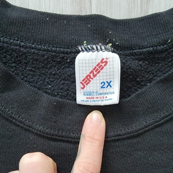 American Vintage | Jerzees Made in USA  black crewneck sweatshirt | MENS XXL - Picture 5 of 7